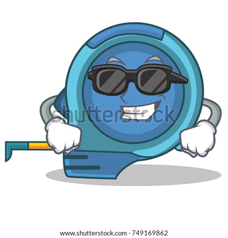 Super cool tape measure character cartoon
