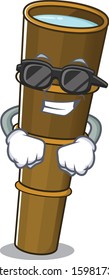 Super cool telescope Scroll character with black glasses