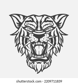 Super Cool Tiger Icon. Cute And Fun T-shirts For Children Or Teenagers Clothes. Super Cute Tiger Character