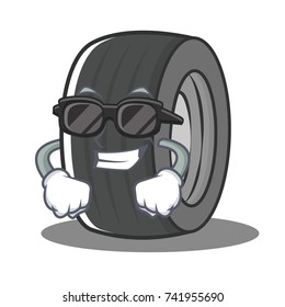 Super cool tire character cartoon style