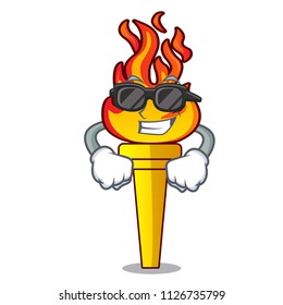 Super cool torch character cartoon style