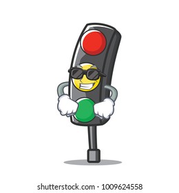 Super cool traffic light character cartoon