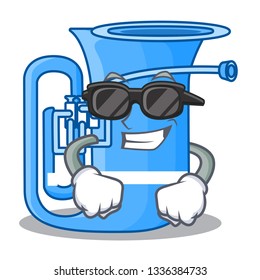 Super cool tuba isolated with in the character