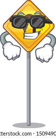 Super cool u turn sign shaped the cartoon