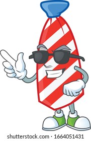 Super cool USA stripes tie mascot character wearing black glasses