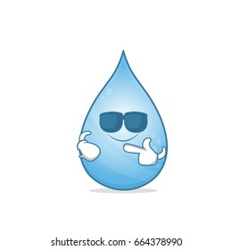 Super cool water cartoon character vector illustration collection