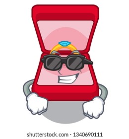 Super cool wedding ring box isolated with mascot