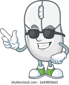 Un personaje de mascota blanco super genial con gafas negras