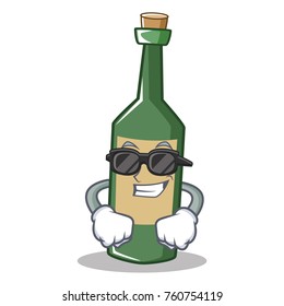Super cool wine bottle character cartoon