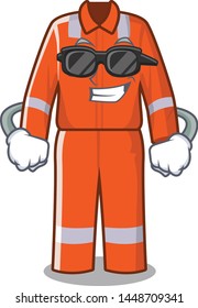 Super cool working overalls isolated in the mascot