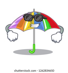 super coolrainbow umbrella isolated on a mascot