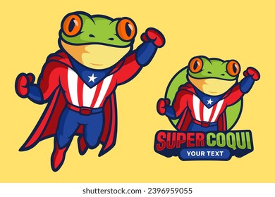 Super coqui frog vector Illustration