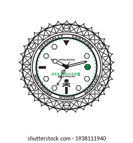 A super creative clock and skull! Very cool! Draw   text Vector T  Shirt Fashion Design