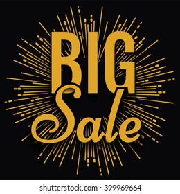 Super creative unique Super Big Sale with vintage golden hand drawn star or sunburst background. Sale background. Big sale. Sale banner. Vector Sale poster. Special offer tag. 