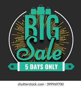 Super creative unique Super Big Sale with vintage hand drawn star or sunburst background and shopping bag.  Sale background.  Big sale.  Sale banner.  Vector Sale poster. Special offer tag. 