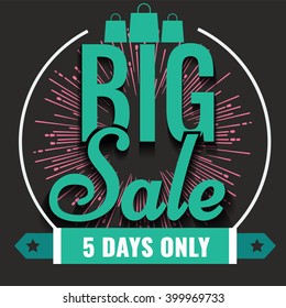 Super creative unique Super Big Sale with vintage hand drawn star or sunburst background and shopping bag.  Sale background.  Big sale.  Sale banner.  Vector Sale poster. Special offer tag. 