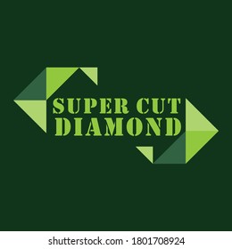 diseño de logotipo de diamante súper cortado que simboliza la organización de los individuos. Es diseño que una organización utiliza como emblema para su membrete, material publicitario y signos.