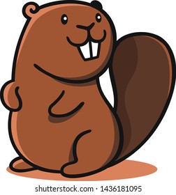 Super Cute Beaver Simple Vector Design