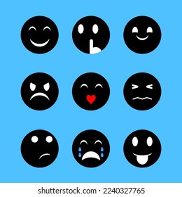 Super cute black emoji second edition