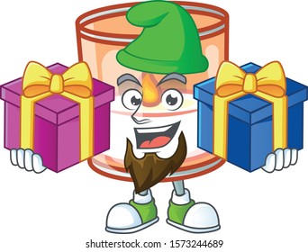 Super cute candle in glass cartoon design with Christmas gifts