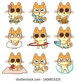 Super Cute Cat illustration Vector