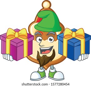 Super cute christmas hat cookies cartoon design with Christmas gifts