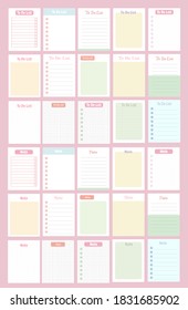 Super cute to do lists and note bundle designs