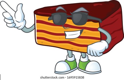 Super cute dobos torte cartoon character wearing black glasses