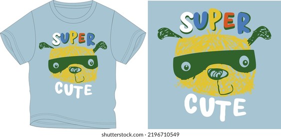 super cute emoji t shirt graphic design vector illustration \