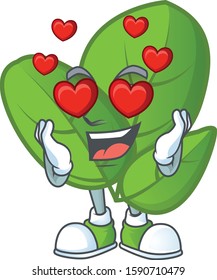 Super cute Falling in love basil cartoon character