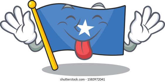 Super cute flag somalia cartoon design with Tongue out