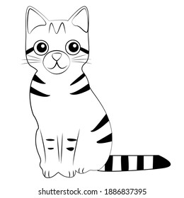 Super cute super fun cat or kitten pictures for children to color. 
Coloring pages for children or kids.
Cat coloring pages.
