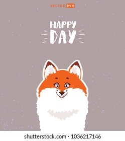 Super cute and funny cartoon fox. Character animal. Childrens illustration. Stylish vector illustration