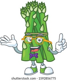 Super Cute Geek asparagus cartoon character design