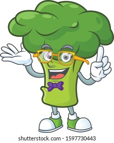 Super Cute Geek green broccoli cartoon character design