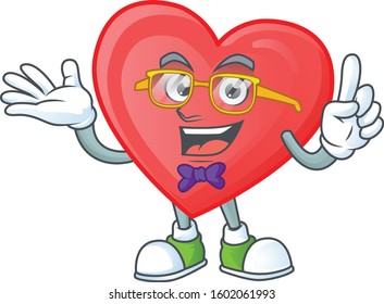 Super Cute Geek red love cartoon character design