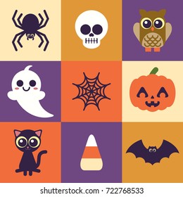 Super Cute Halloween Icons. Easy to edit. 