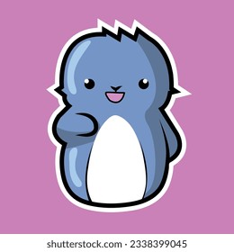 super cute kawaii penguin cartoon sticker  for kids journals and projects