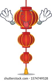 Super cute lampion chinese lantern cartoon design with Tongue out