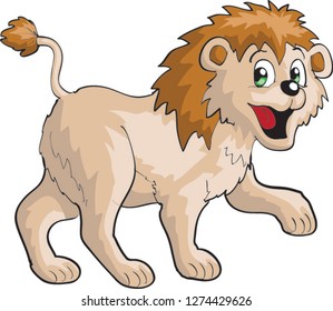 Super Cute Lion Cub Smiling Stock Vector (Royalty Free) 1274429626