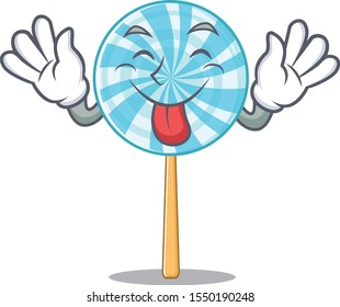 Super cute lollipopcartoon design with tongue out