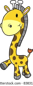 Super Cute Safari Giraffe Vektorgrafik Illustration