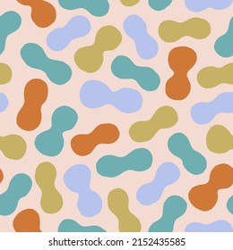Super cute seamless pattern with multicolored shapes. Modern texture with cutout figures. Geometrical vector background