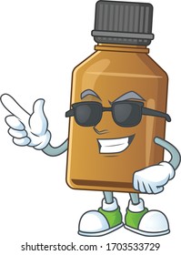 Supersüße Sirup-Cure-Flaschenkartographie mit schwarzer Brille