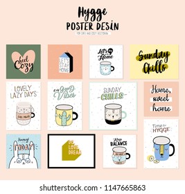 Super cute vector set of posters. Funny illustration a coffee cups.  Isolated. Good for cafe