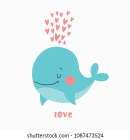 Super Cute Whale Stock Vector (Royalty Free) 1087473530 | Shutterstock