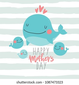 Super cute whale. Happy mother's day. Mom i love you