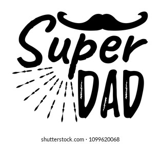 Super Dad banner and giftcard. Father's Day Poster Sign on Background. Vector Illustration.