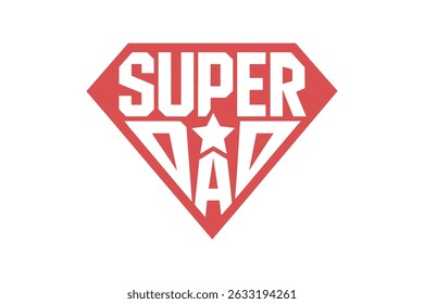 Super Dad Emblem - Hero Symbol Style Father's Day Typography T Shirt Design	