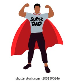 Super Dad Flat Design.  Super Dad sign. Happy Fathers Day design with super dad.